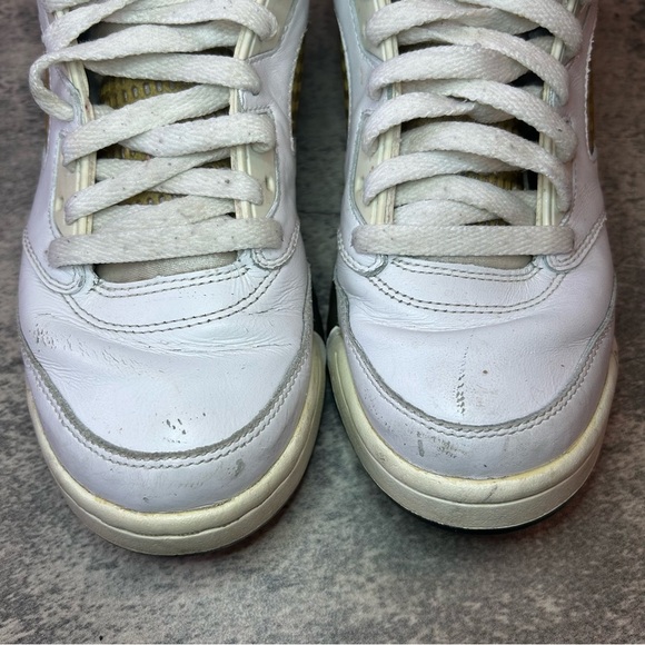 Nike Air Jordan 5 Low 'White Metallic' Sneakers Womens sz 8.5 - peeling - Picture 7 of 8
